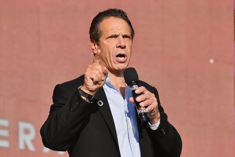 New York Governor Andrew Cuomo speaks in Central Park on September 29, 2018 in New York City.